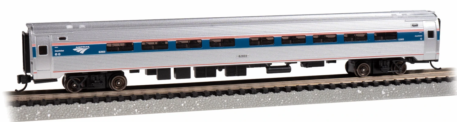 Bachmann N 14171 Budd Amfleet I Coach With Lighting, Amtrak (Phase VI) #82803 3 Bachmann N 14171 Budd Amfleet I Coach With Lighting, Amtrak (Phase VI) #82803