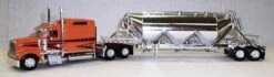 Trucks N Stuff HO 400731 (Spec028) Kenworth W-900 Tractor With Pneumatic Semi Trailer, Orange/Maroon