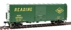 Walthers Mainline HO 910-45021 40' ACF Modernized Welded Box Car, Reading #107933