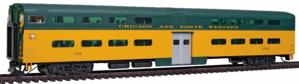 Walthers Proto HO 920-15526 85' Pullman-Standard Bi-Level Commuter Cab Car, Chicago And North Western #159 3 Walthers Proto HO 920-15526 85' Pullman-Standard Bi-Level Commuter Cab Car, Chicago And North Western #159