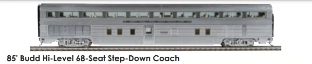 Walthers Proto HO 920-9662 Deluxe Edition Set 2 85' 68-Seat Step Down Coach, Santa Fe #535 3 Walthers Proto HO 920-9662 Deluxe Edition Set 2 85' 68-Seat Step Down Coach, Santa Fe #535