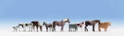 Walthers SceneMaster HO 949-6073 Large Farm Animals (9 Assorted Horses And Cattle)