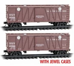 Micro-Trains N 98302210 40' Outside Braced Box Car With Single Door, Baltimore And Ohio (Cement Service 2-Pack)