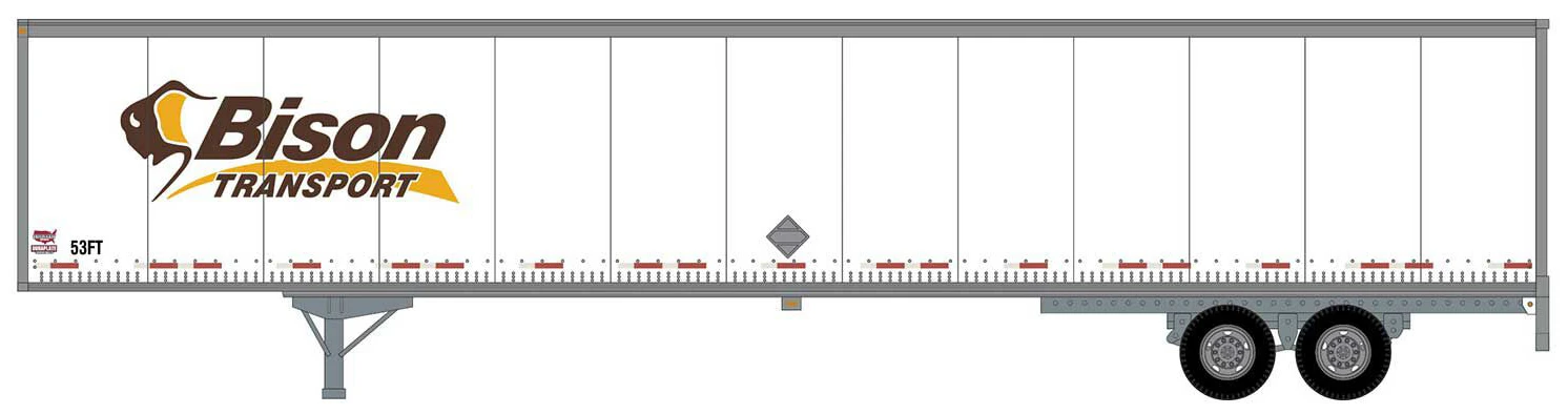 Athearn HO 72809 53' Wabash Plate Trailer, Bison Transport #50749 3 Athearn HO 72809 53' Wabash Plate Trailer, Bison Transport #50749