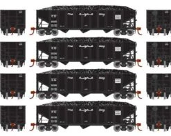 Athearn HO 15161 40' 3-Bay Ribbed Hoppers With Loads, Central Of Georgia (4)