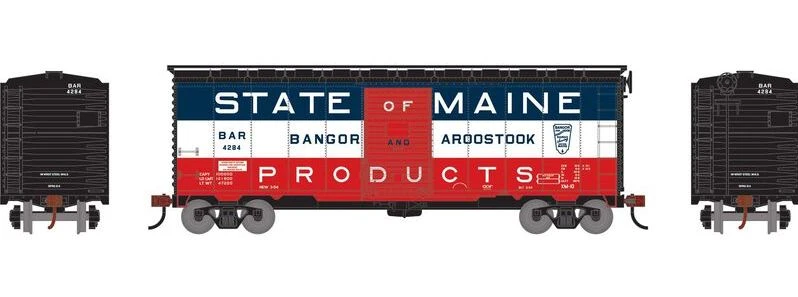 Athearn HO 75336 40' Youngstown Door Box Car, Bangor And Aroostook #4284 3 Athearn HO 75336 40' Youngstown Door Box Car, Bangor And Aroostook #4284