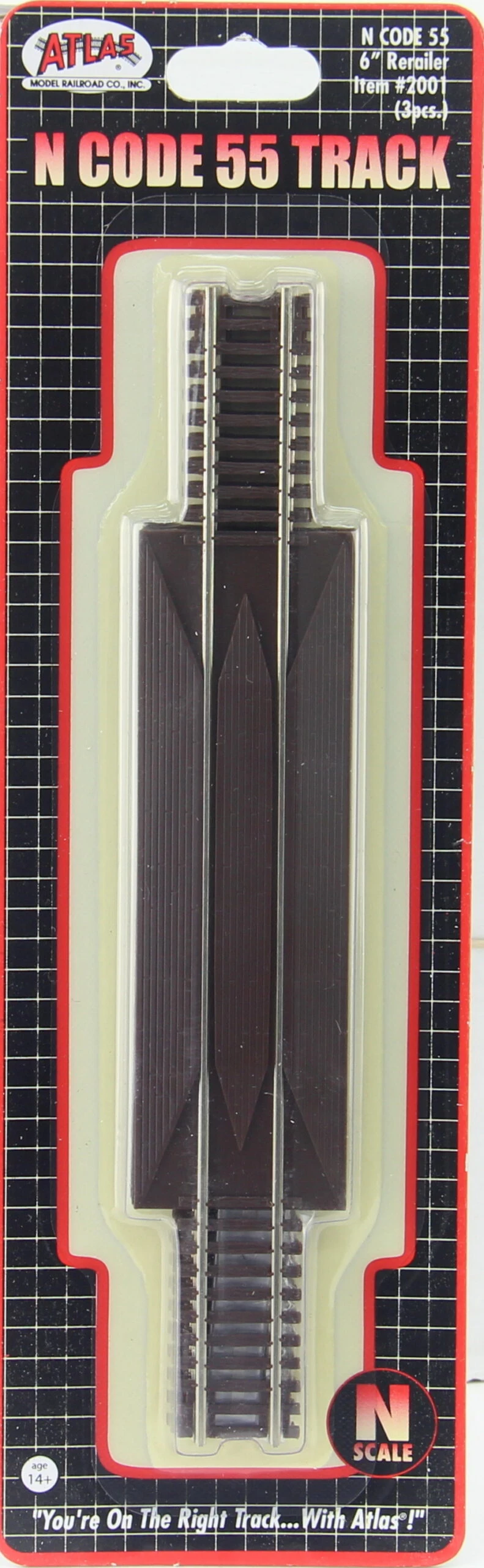 Atlas N 2001 Code 55 Track 6" Rerailer (3 Pieces) 3 Atlas N 2001 Code 55 Track 6" Rerailer (3 Pieces)