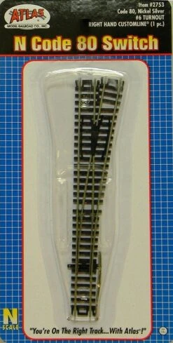 Atlas N 2753 Code 80 Track Custom Right Hand #6 Turnout