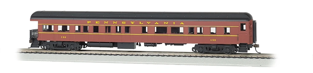 Bachmann HO 13802 72' Heavyweight 3-2 Observation Car With LED Lighted Interior, Pennsylvania Railroad #130