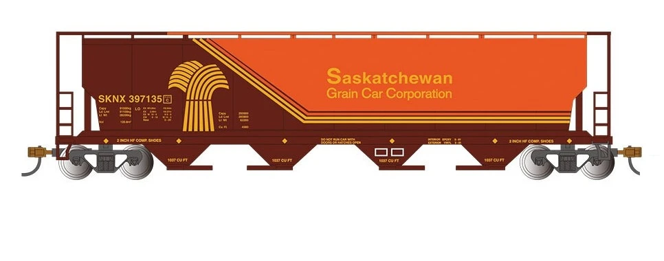 Bachmann HO 73802 Canadian Cylindrical 4-Bay Grain Hopperwith FRED, Saskatchewan Grain #397135 3 Bachmann HO 73802 Canadian Cylindrical 4-Bay Grain Hopperwith FRED, Saskatchewan Grain #397135