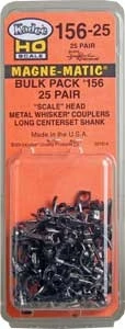 Kadee HO 156-25 "Scale" All Metal Self-Centering "WHISKER" Coupler (25-Pack)