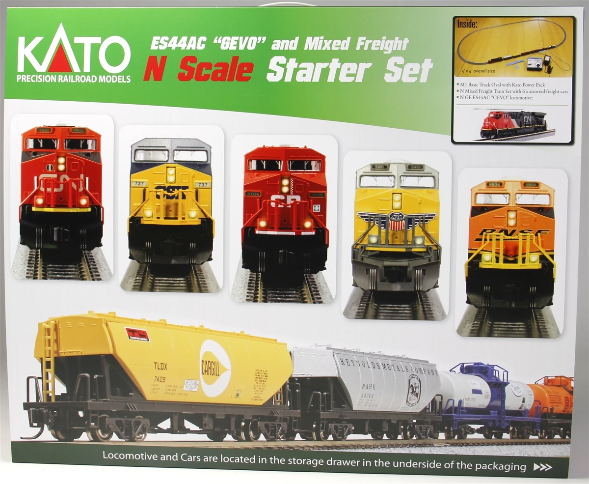 Kato N 1060020 GE ES44AC Gevo And Mixed Freight Starter Set, Canadian National 4 Kato N 1060020 GE ES44AC Gevo And Mixed Freight Starter Set, Canadian National - Image 2
