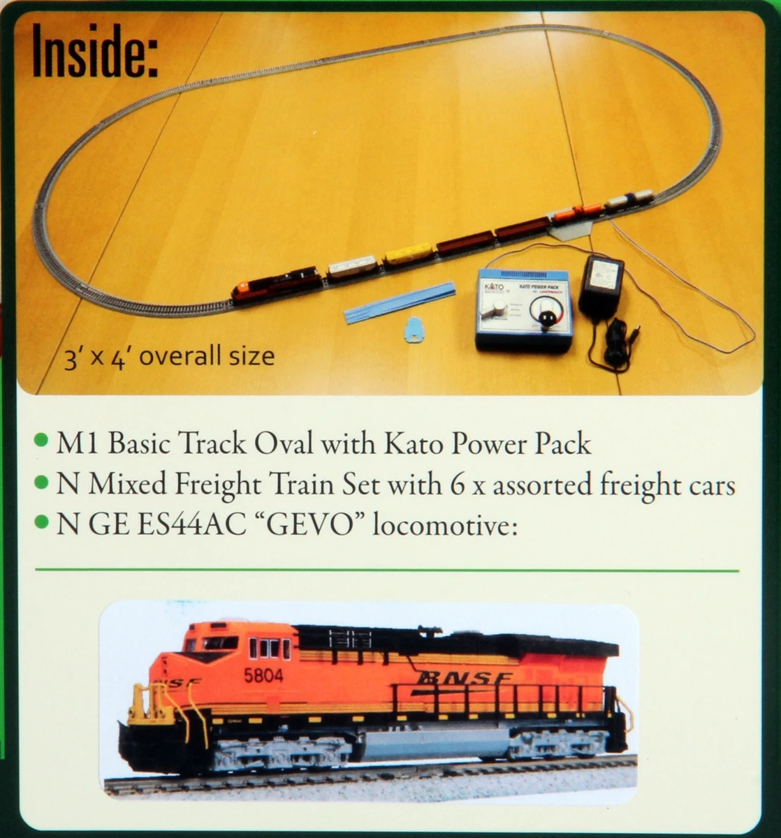 Kato N 1060024 GE ES44AC Gevo And Mixed Freight Starter Set, Burlington Northern Santa Fe 4 Kato N 1060024 GE ES44AC Gevo And Mixed Freight Starter Set, Burlington Northern Santa Fe - Image 2