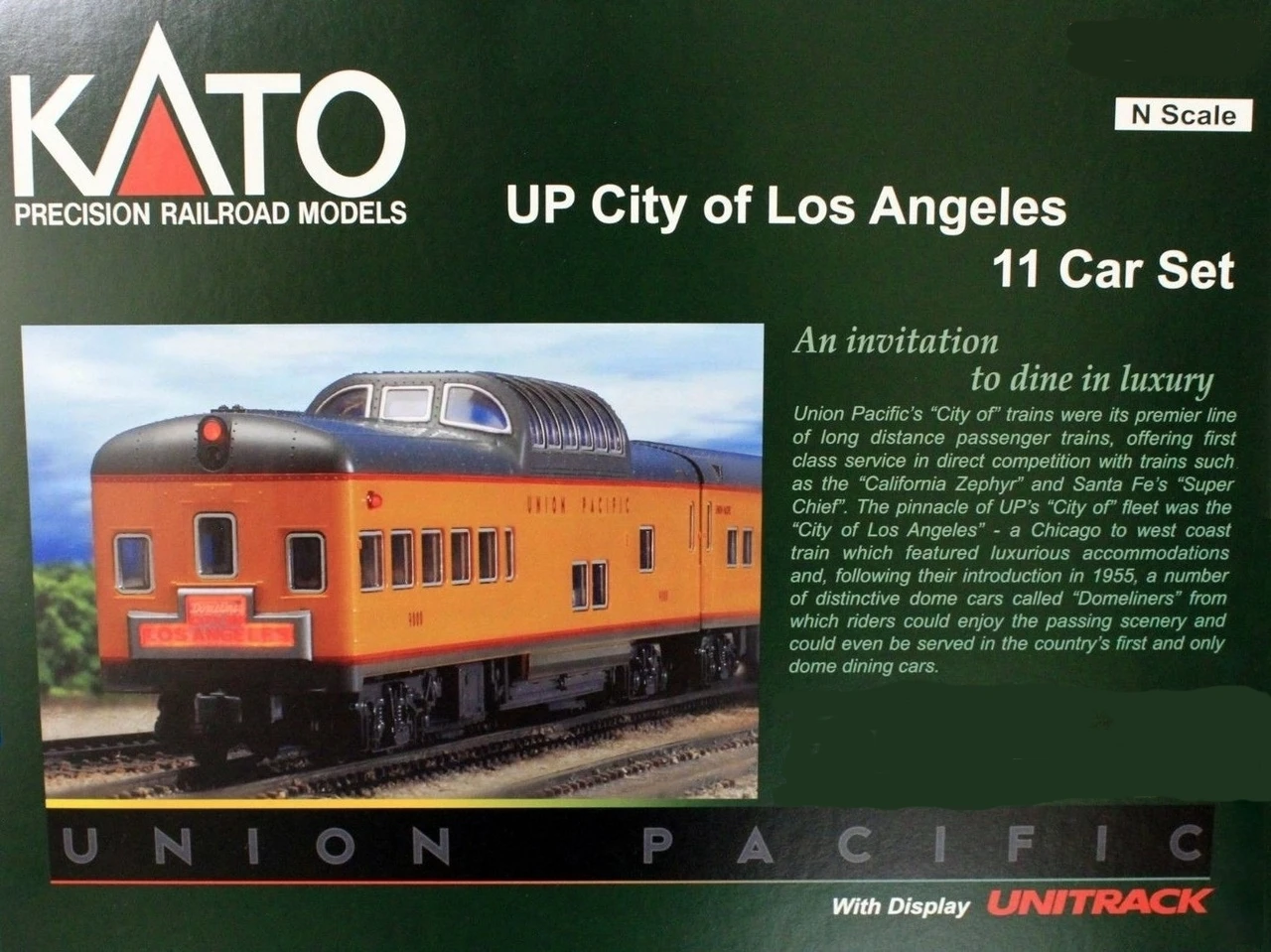 Kato N 106088-1 Union Pacific "City Of Los Angeles" 11-Car Set (Equipped With Interior Lighting) 3 Kato N 106088-1 Union Pacific "City Of Los Angeles" 11-Car Set (Equipped With Interior Lighting)