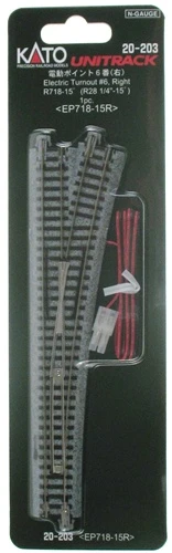 Kato N 20203 #6 Right Electric Turnout Unitrack 3 Kato N 20203 #6 Right Electric Turnout Unitrack