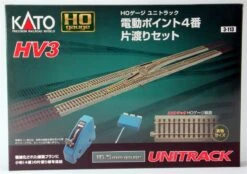 Kato HO 3-113 HV-3 Electric Turnout No. 4 Left Hand Single Crossover Track Set