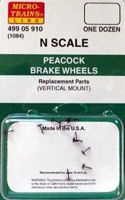 Micro-Trains N 49905910 (1084) Peacock Brake Wheels (12-Pack)
