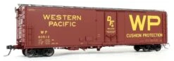 Moloco HO 51098-02 PCF 50' RBL Plate B Box Car With 10-0 Offset Door, Western Pacific #60504